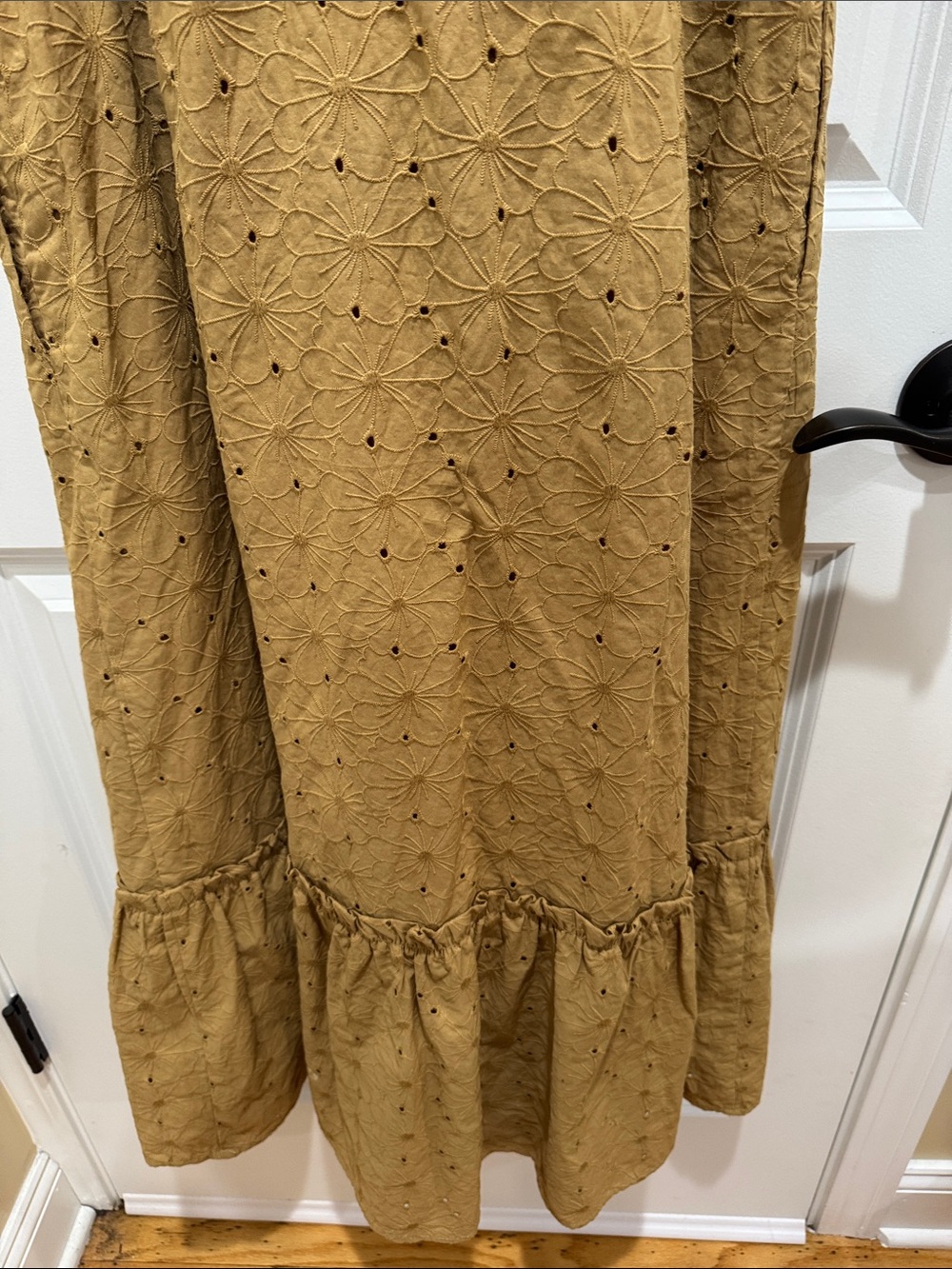 Lost + Wander Mustard Eyelet Midi Dress - Picture 6 of 10